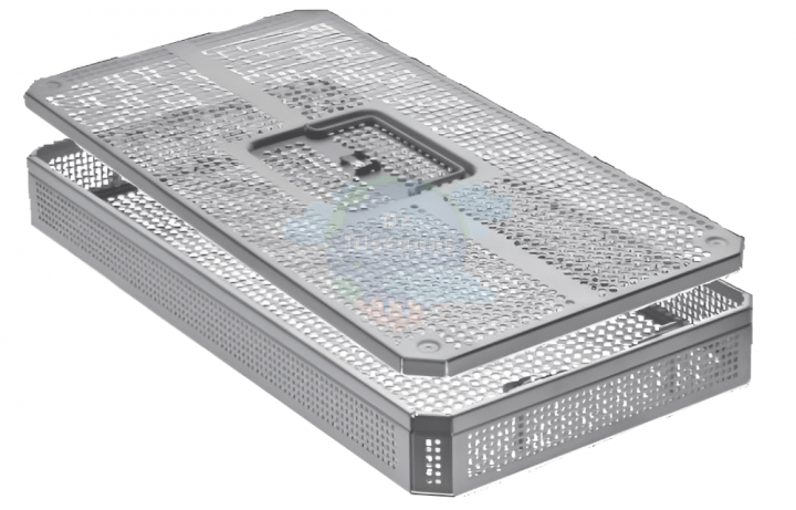 Контейнер 480x254x55мм, с крышкой, металл